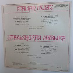 A. Vivaldi / G. Rossini / G. Sammartini / L. Boccherini Lithuanian Chamber Orchestra, Conductor Saulius Sondeckis Italian Music (USSR 1980)