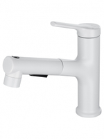 Смеситель для раковины с выдвижным изливом WONZON & WOGHAND, Белый матовый (WW-A40862-MW)