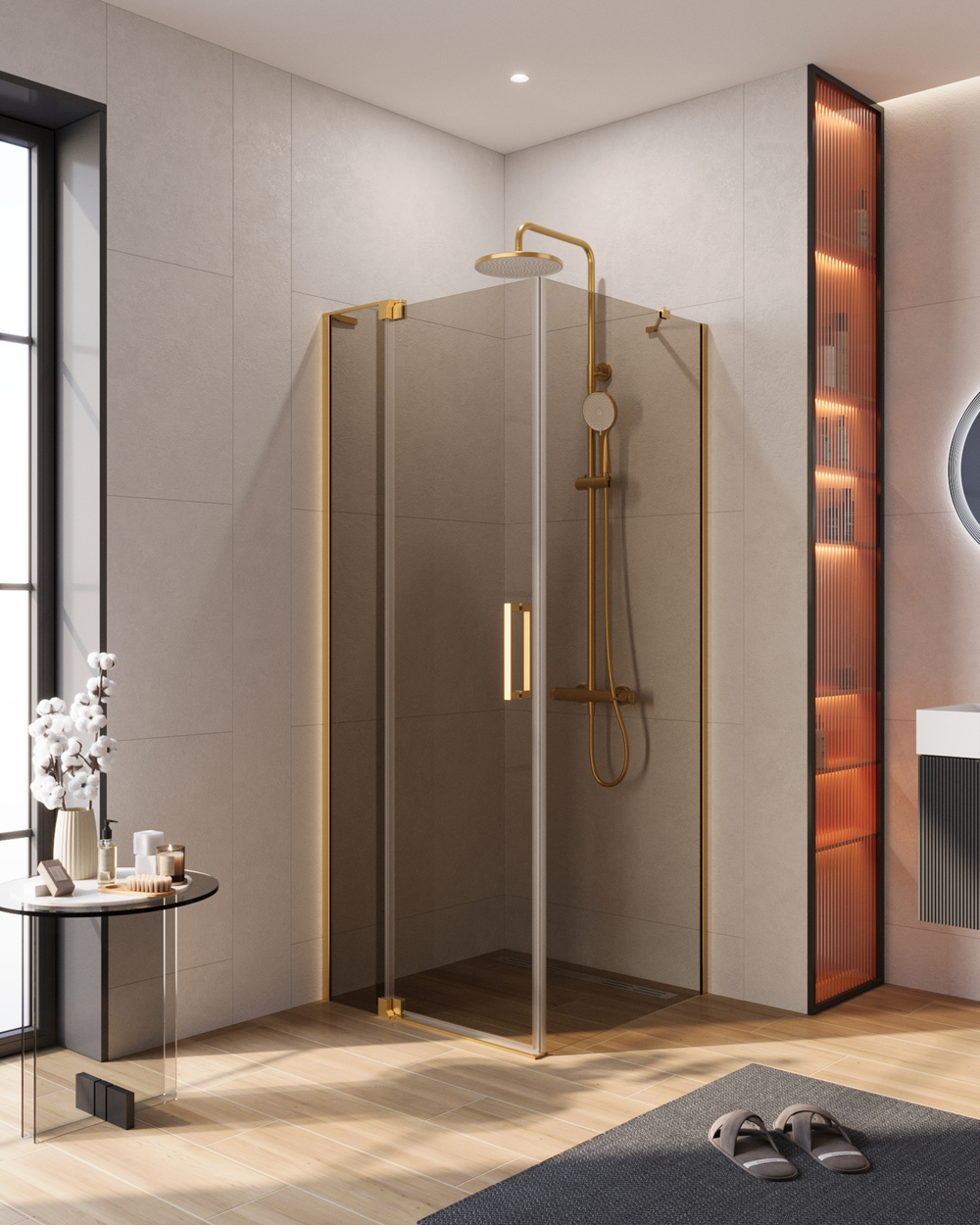 Душевой уголок CEZARES SLIDER-AH-1-80-70/80-BR-BORO