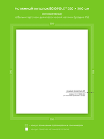 Матовый натяжной потолок 10.5 м2