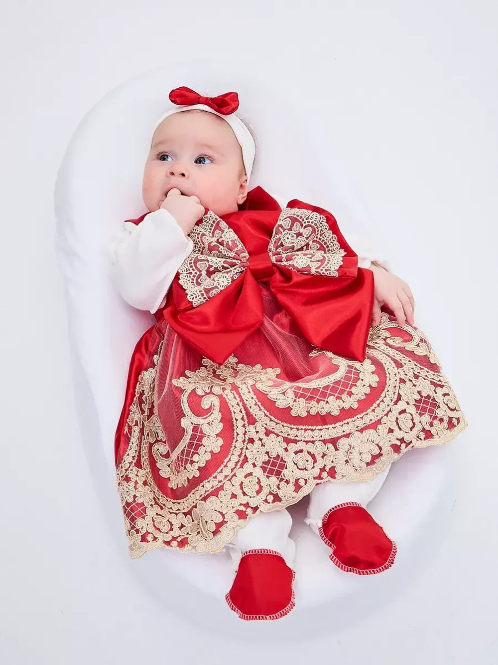 красное платье для новорожденных девочек