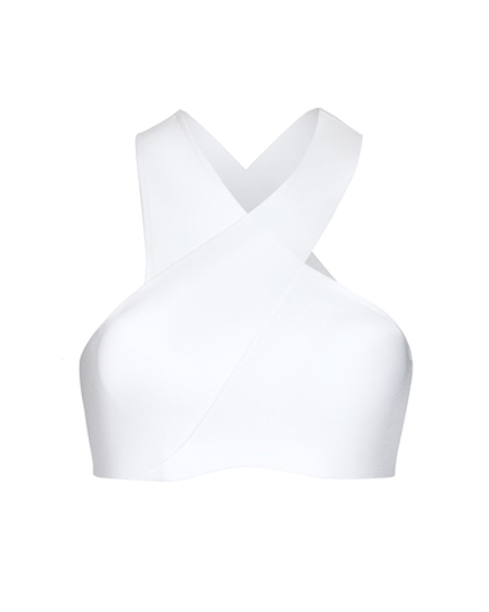 Топ из бифлекса с перекрестными бретелями, белый