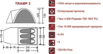 Палатка Indiana TRAMP 3
