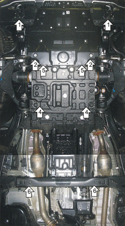 Защита алюминиевая 5 мм Д, ПДф, КПП Toyota Land Cruiser 200; Lexus LX 2007-2021 гг MOTODOR.32522