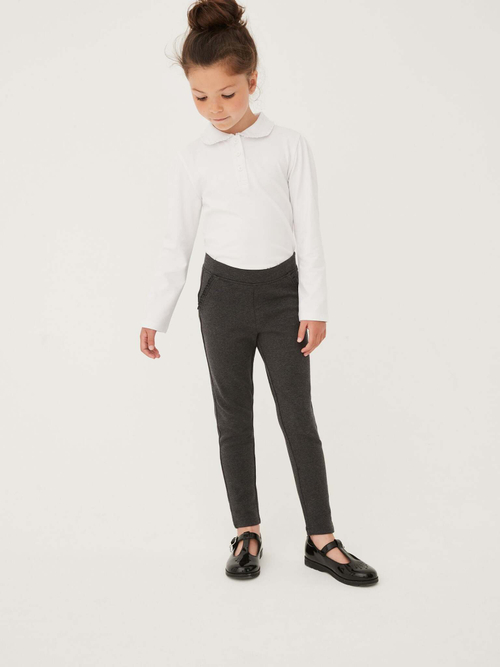 Брюки школьные без застежки для девочки Next 286-802, Темно-серый