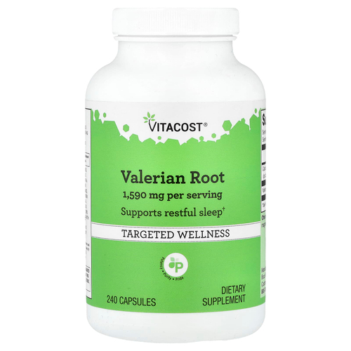 Vitacost, корень валерианы, 240 капсул