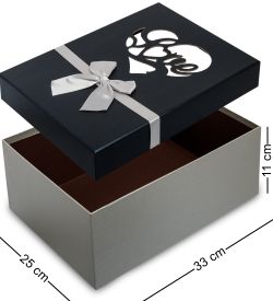 WG-63/3-B Коробка подарочная «Прямоугольник» цв.сер./син.