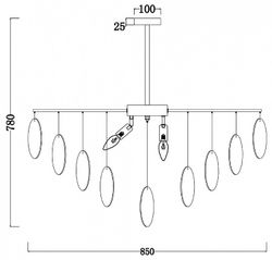 Люстра на штанге Freya Porto FR5104PL-08BS
