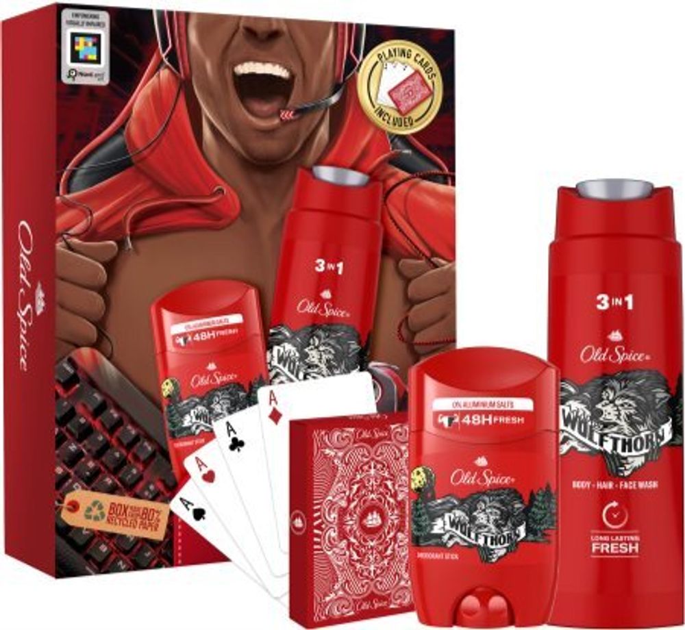 Old Spice дезодорант-стик 50 мл + гель для душа 250 мл + игральные карты 1 шт. For The Legend Gamer