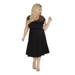 Сорочка с короткими кружевными рукавчиками (Размер: XXL) (Цвет: черный)