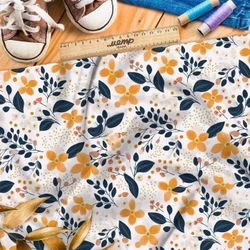 Ткань премиум флис лесные цветы