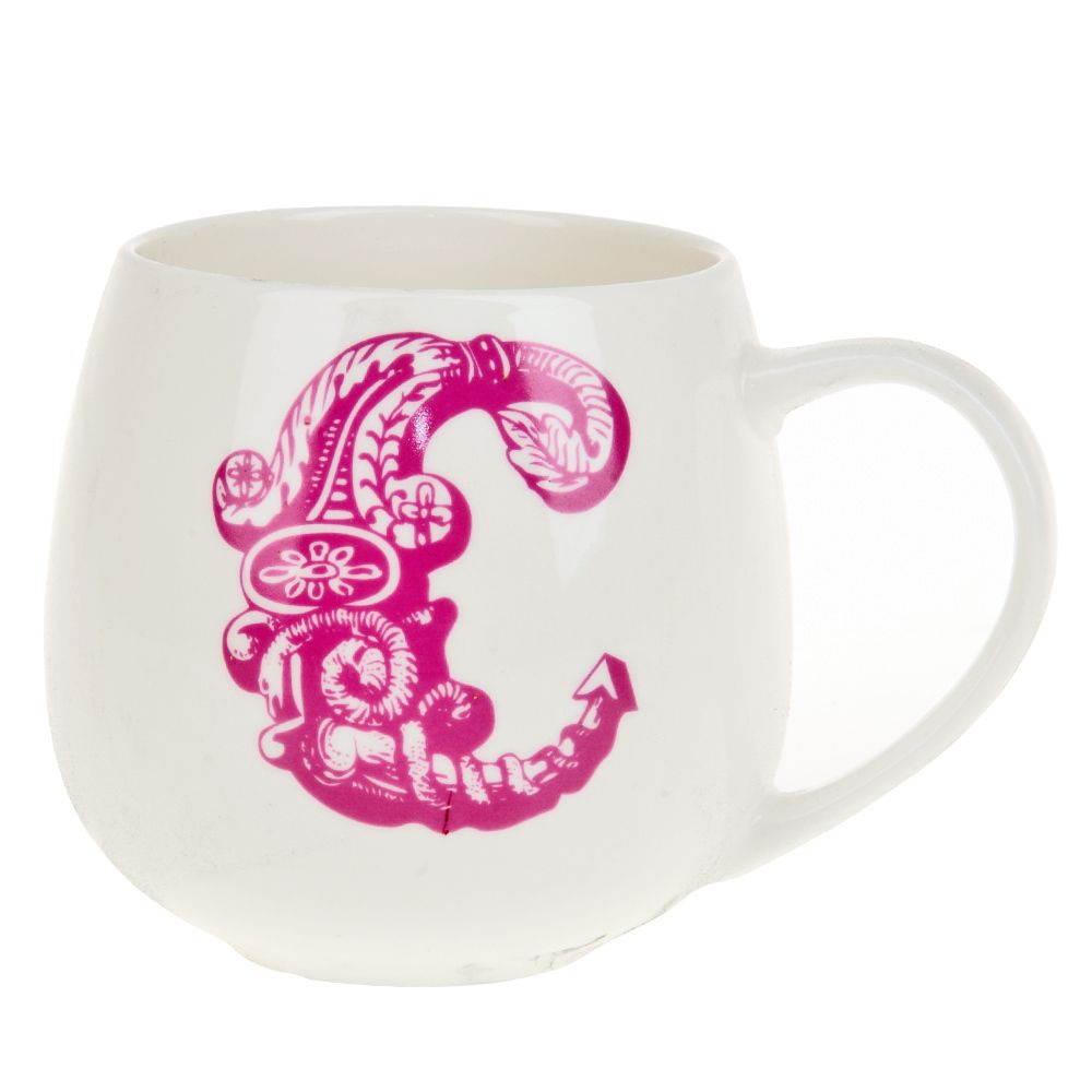 Кружка фарфоровая "Алфавит" v=400мл. (12видов) (min6) (транспортная упаковка)