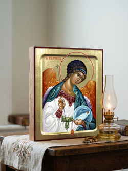 Икона Ангела Хранителя (с младенцем) на дереве: 125 х 160 (Синопсисъ)