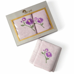 Набор полотенец 2шт 50х90,70х140 Arya home Bade лиловый