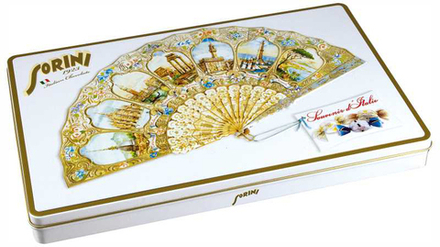 Ассорти конфет Sorini Ventaglio с начинкой капучино амаретто и какао со злаками (ж/б) 320г