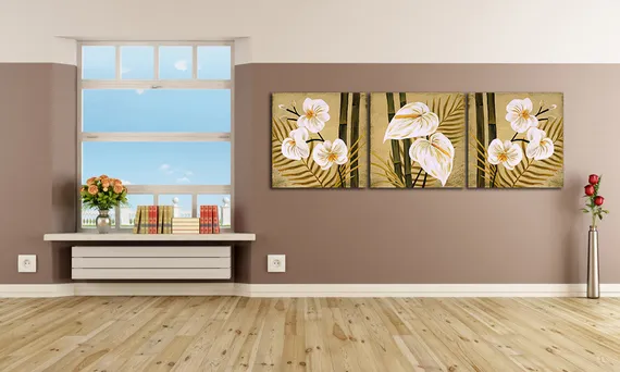 Модульная картина "Цветочная композиция"