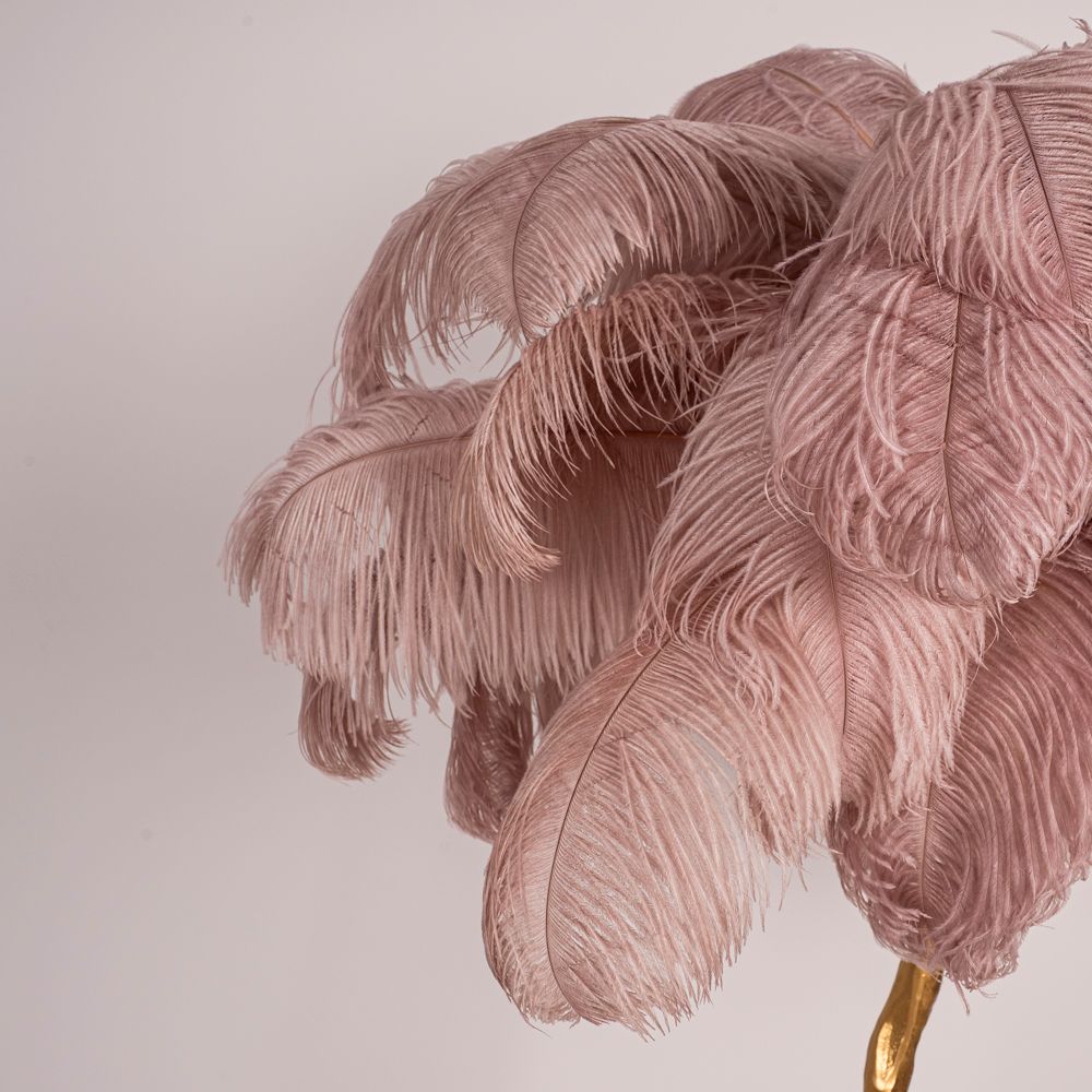 Торшер страусиные перья Feather Lamp A MODERN GRAND TOUR розовый