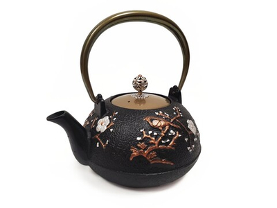 308010 Чайник СЕРЕБРЯНЫЙ ШАР "Сакура", 1100мл, чугун