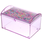 Шкатулка пластиковая с зеркалом «KiKi HAUS», сундучок, цвет сиреневый, 14.5*9.5*9см (в пакете)