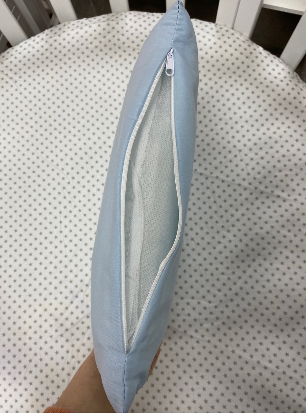 Комплект в кроватку 18 предметов "Мишка Baby" голубой, сатин