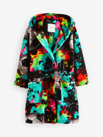 Халат флисовый для мальчика Next N23-834, Черный, Салатовый, Голубой