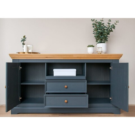 Комод «Форест» 2 двери 2 ящика серый 7012/бейц-масло