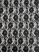 Шерсть с п/а пальтовая молочная с черным кружевным узором