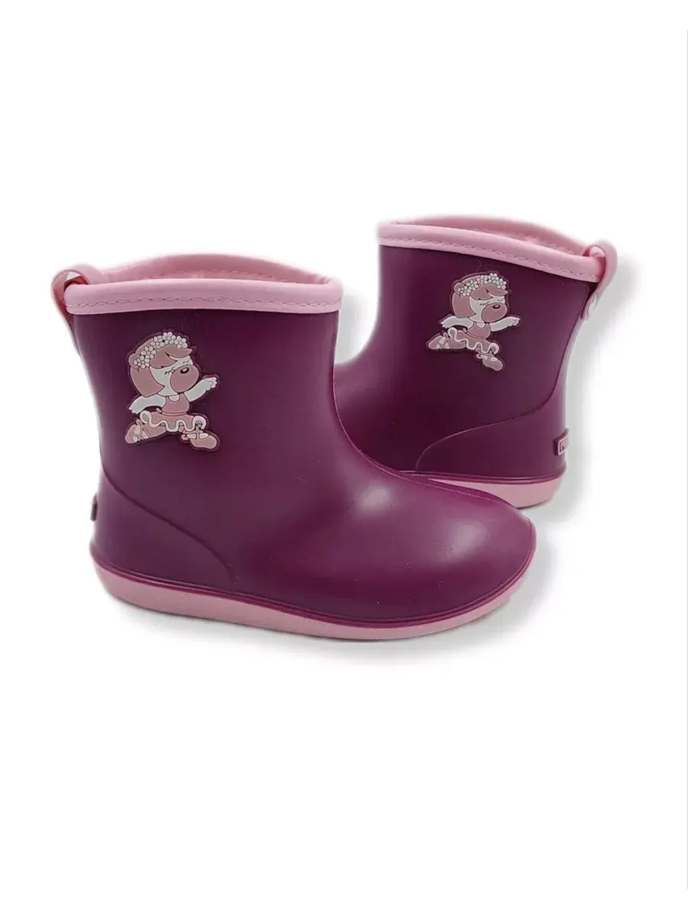 Теплые детские резиновые сапоги для девочки с шерстью