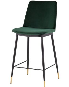 Стул полубарный Юта велюр зеленый