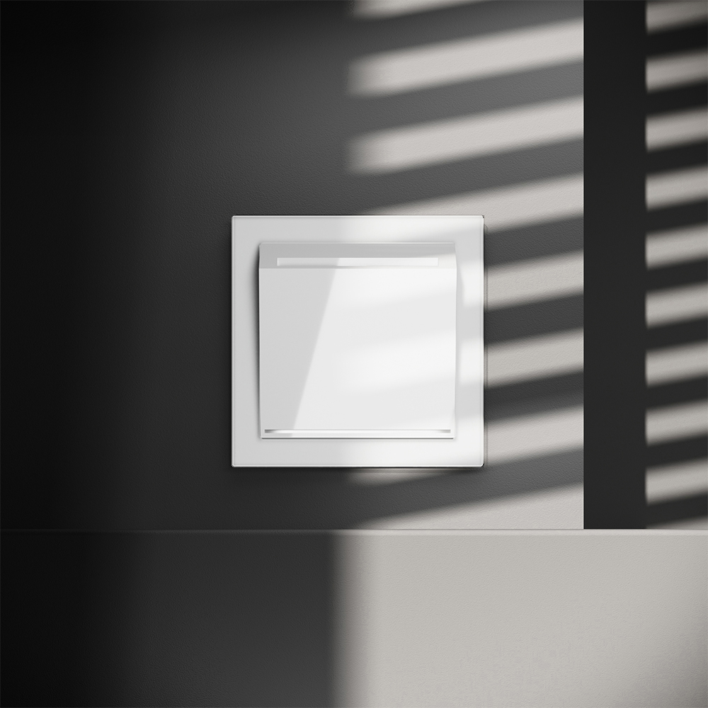 Выключатель встраиваемый VOLTUM S70 карточный 16А, (белый глянцевый)