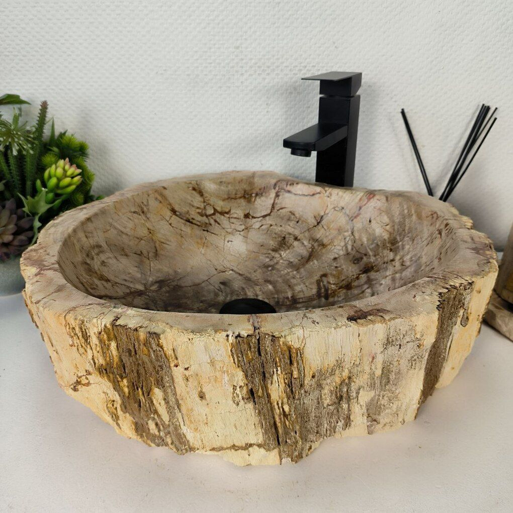 Каменная раковина из окаменелого дерева OD-04350 (47*42*16) 0175 из натурального камня