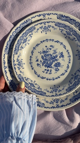 Тарелка мелкая Ø 26 см, цвет декора синий