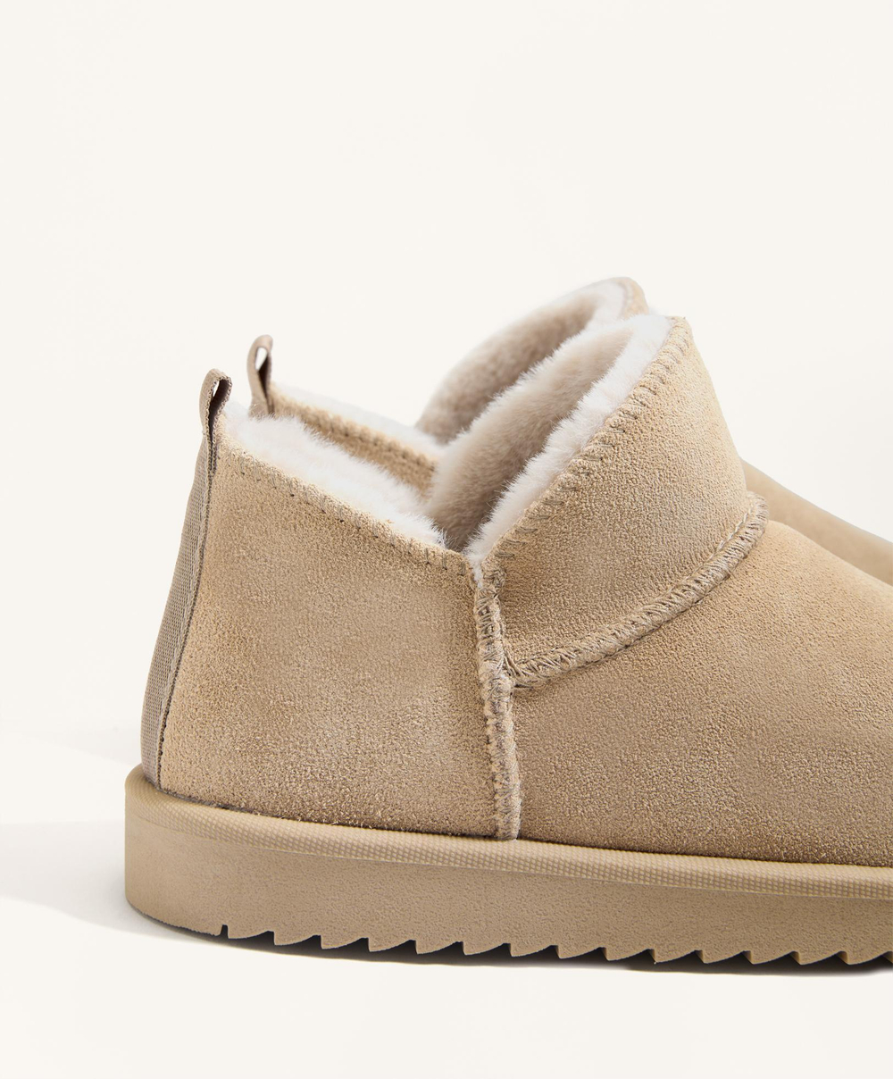 OYSHO Замшевые угги, песочный