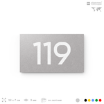 Номер на дверь 119, табличка на дверь для офиса, квартиры, кабинета, аудитории, склада, серый 120х70 мм, Айдентика Технолоджи