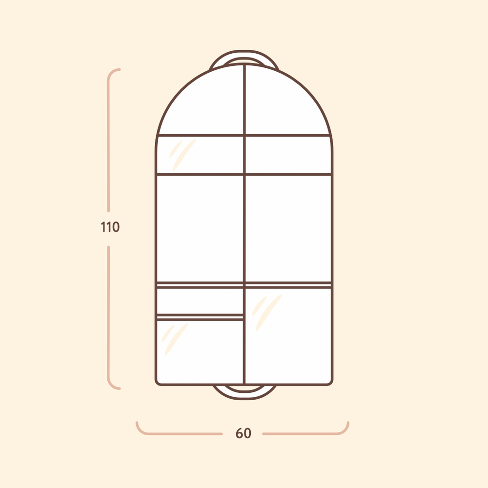 Чехол для одежды с карманами 110х60. Влагостойкий