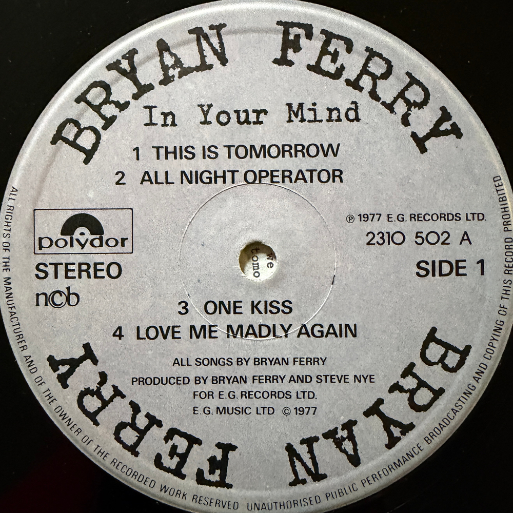 Bryan Ferry ‎– In Your Mind (Скандинавия 1977г.) Т