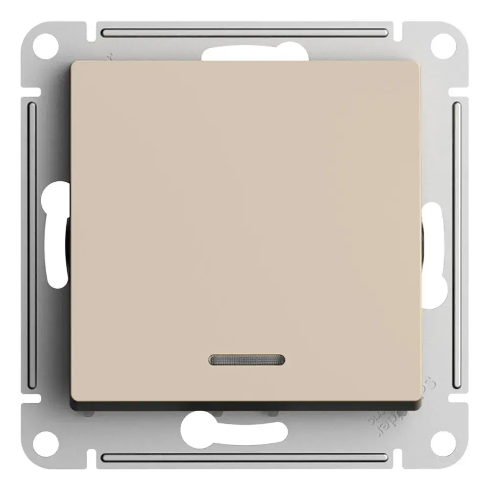 ATLASDESIGN 1-клавишный ПЕРЕКЛЮЧАТЕЛЬ с подсветкой, сх.6а, 10АХ, механизм, ПЕСОЧНЫЙ