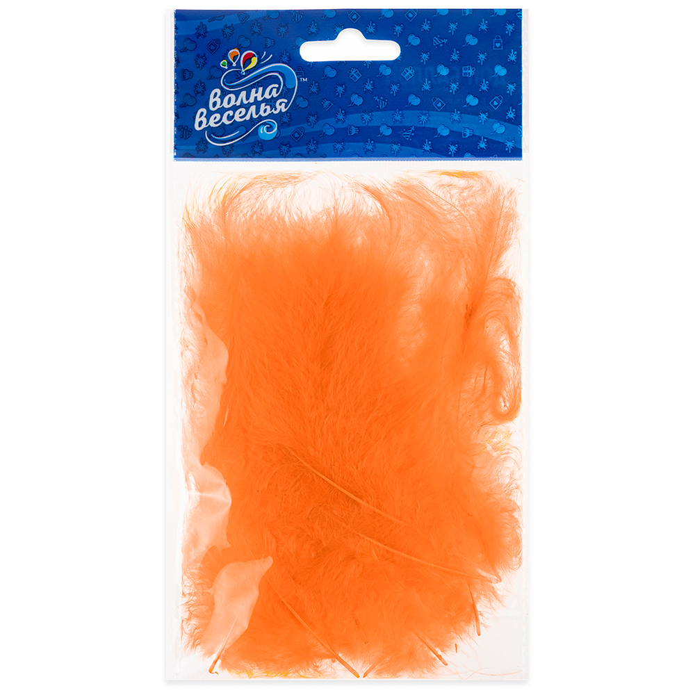 Перья, Премиум, Оранжевый, 12-15 см, 30 шт.