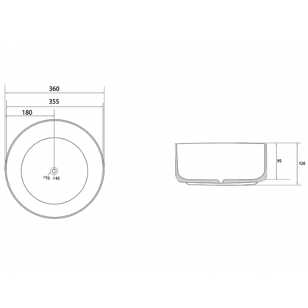 Раковина-чаша Abber Bequem 36 AC2108MC Коричневая матовая