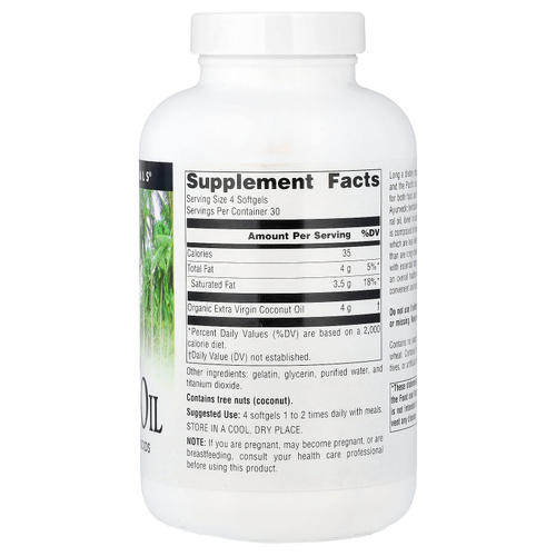 Source Naturals, нерафинированное кокосовое масло высшего качества, 120 капсул