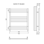 Полотенцесушитель электрический Lemark Mars LM35607E П7 500x600, левый/правый