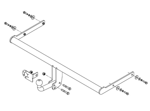 Фаркоп Avtos на VOLKSWAGEN Polo Sedan (круглая труба) 2009-(паспорт и сертификат в комплекте)(без электрики)VW 33