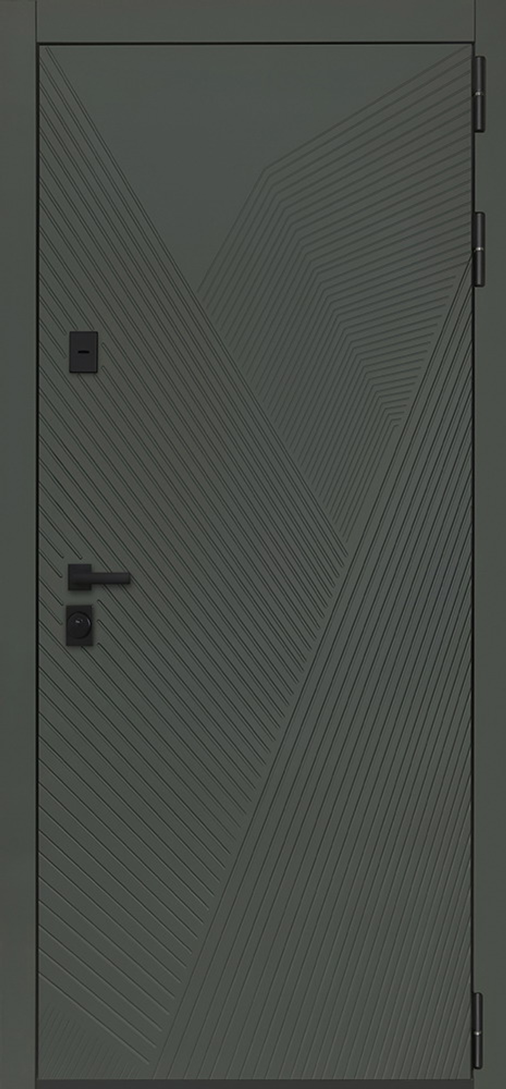 Стальная дверь «Vertu» с зеркалом (адаптивная замковая часть).