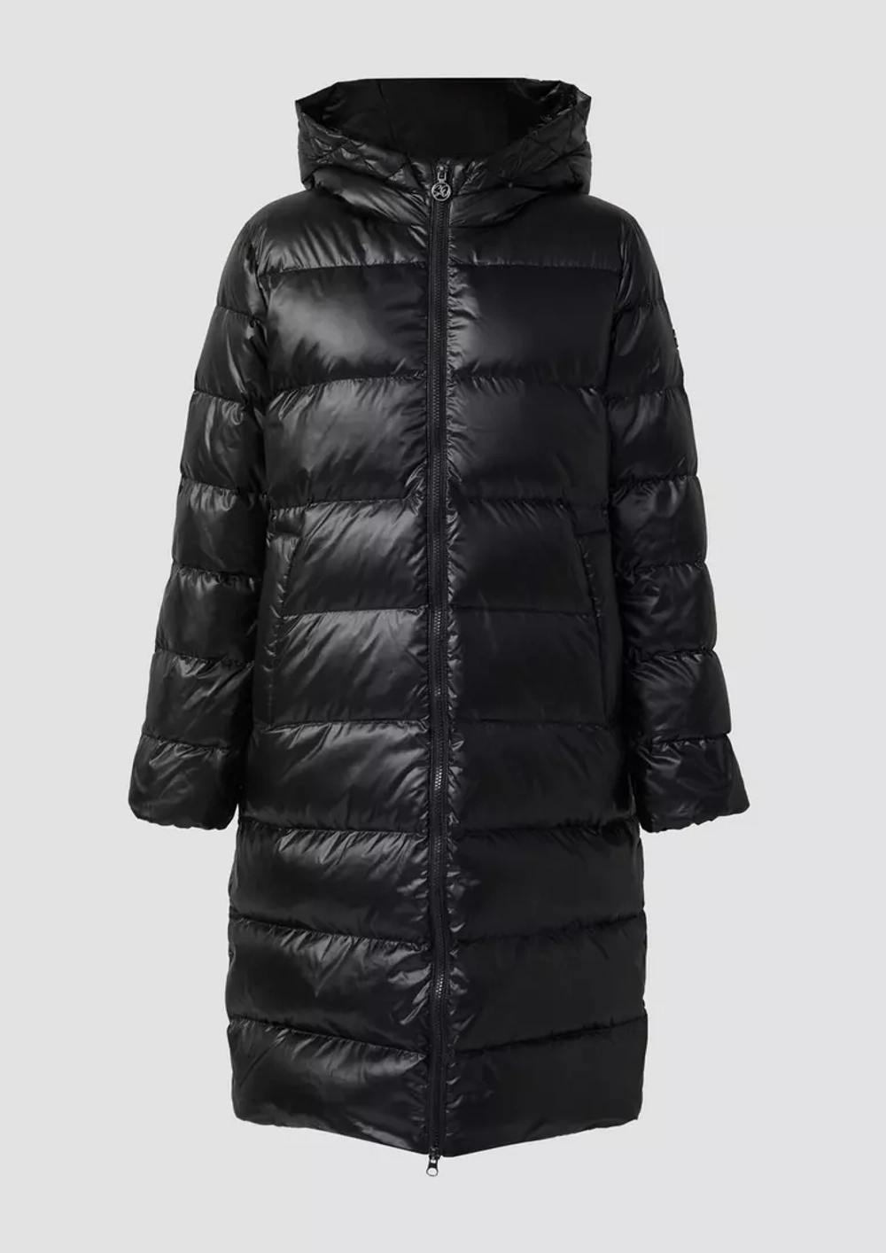 Стеганое пальто с капюшоном наполнитель пух/перо Black Label
