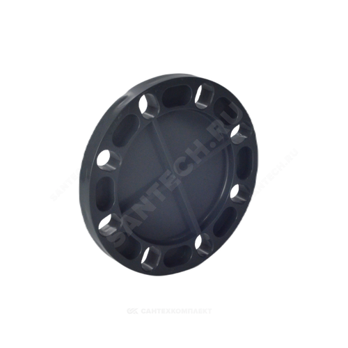 Заглушка ПВХ серый Дн 160 фланцевая Aquaviva FLD1600