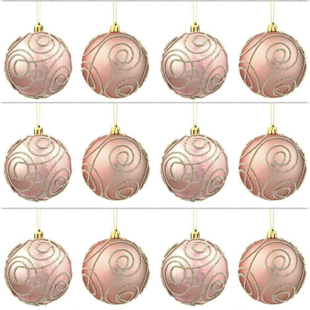 GAEM Набор из 12шт Украшение новогоднее Шар "Волшебный завиток", D 8 см, L35 W27 H9 см