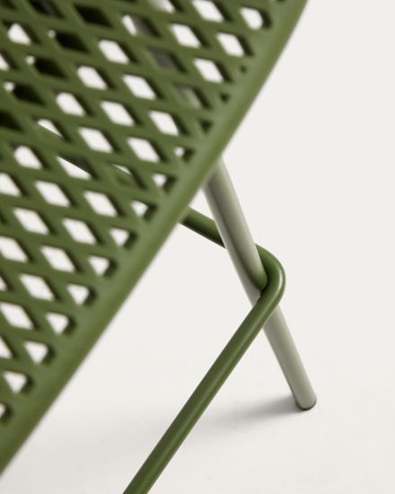 Уличный барный стул Quinby из зеленой стали и пластика, 75 см