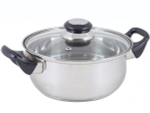 Кастрюля 2,8л нерж со стеклянной крышкой ВАК-03