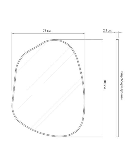 Черное настенное зеркало “Нора”
