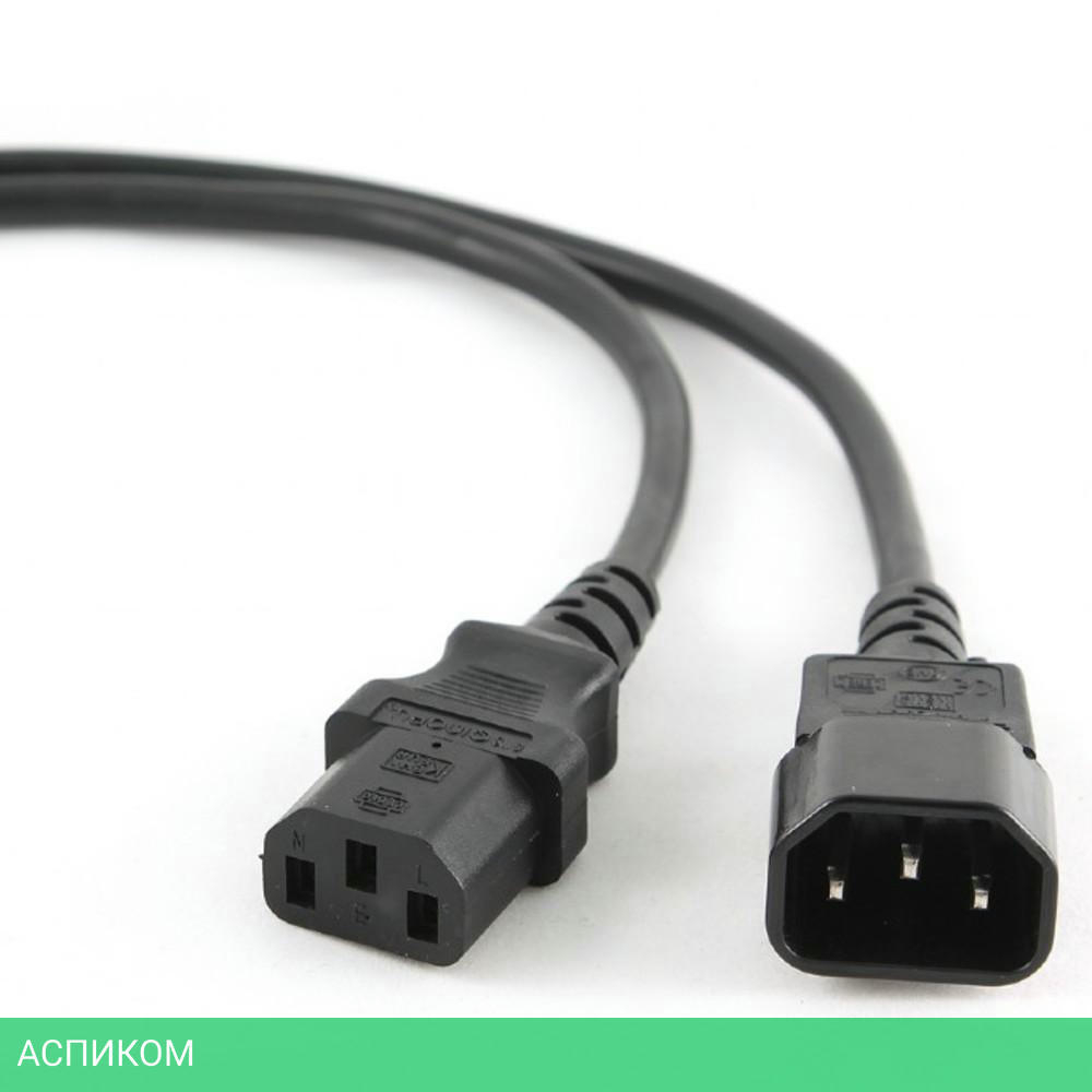 Кабель питания сист.блок-монитор Cablexpert PC-189 1.8м C13-C14, 6А, черный